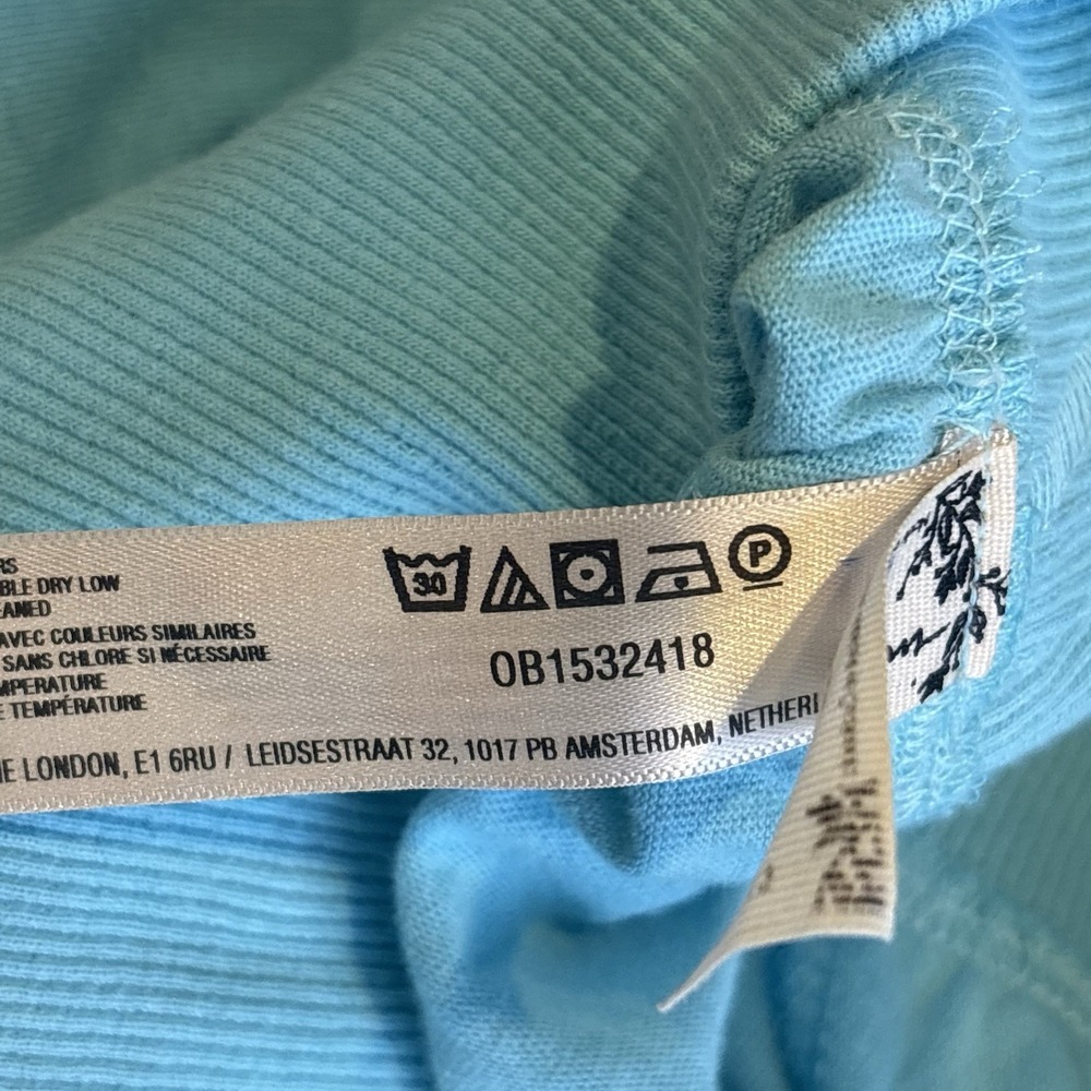 Free People Womens Summer Slumber Wide Leg Pants Large Aqua Blue Slouchy Comfort - Picture 8 of 9